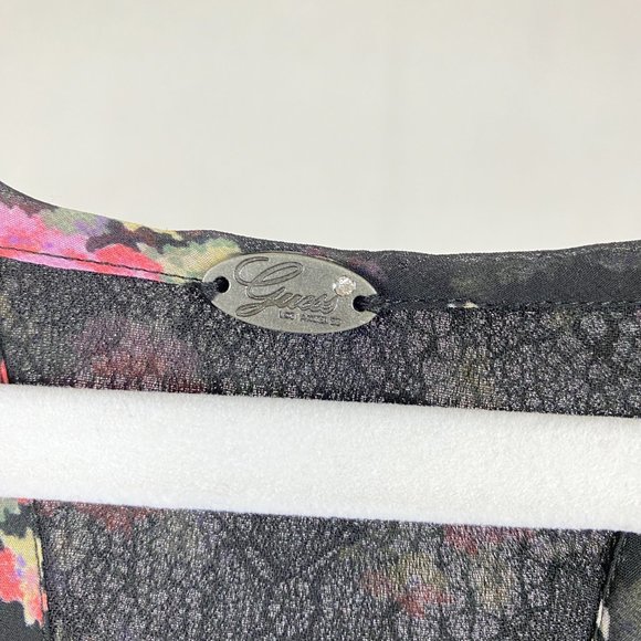 Guess Floral Loose Dress with Black Tie Up Belt - Picture 2 of 10